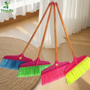 Balai de chantier en promotion avec tête en plastique, poils en fibres de 100/120/150 cm pour bureau, béton, carrelage - YINGJIA - Product Image 1
