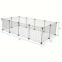 Clôture de jardin pliable d'intérieur en fil métallique de luxe/classique avec plateau en plastique pour petits animaux, cochons d'Inde et lapins