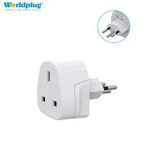 Worldplug UK to Switzerland Travel Adaptor Swiss Plug Socket Adapter 3 Pins Switzerland Travel Adapter