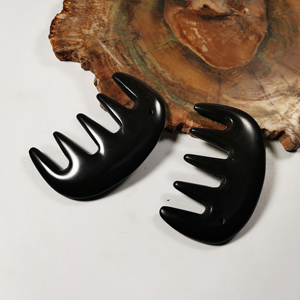 Outil de massage en cristal personnalisé DIY pour la croissance des cheveux, soulagement des maux de tête, peigne en <span class=keywords><strong>pierre</strong></span> de Bian naturelle, Gua Sha en jade, artisanat en cristal - Product Image 5