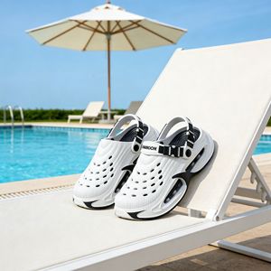 Chaussures à trous pour hommes 2026 # 39;s Foot-covered Baotou Spring New Beach Cross-border Quality Breathable EVA One-word Slippers - Product Image 5