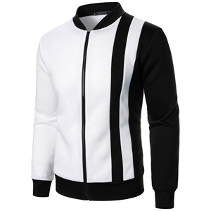 Veste cardigan zippée en polyester respirant pour homme, nouvelle collection, avec col montant et sweat-shirt color-block, en gros à bas prix - Product Image 4