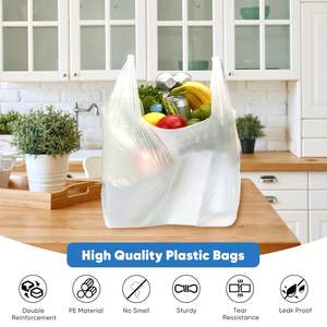 HuamaohengchunPlastic <b>Bags</b> - 300 <b>Pack</b> (11.5'x 6.5" x 21') with Handles for Small Business, Restaurants, Grocery & Trash - Product Image 4