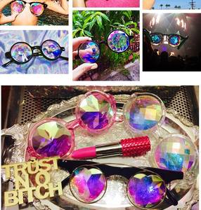 Fashion <strong>Glasses</strong> Rave Men Round Shape Kaleidoscope Sunglasses Women Party Psychedelic <strong>Prism</strong> Diffracted Lens Sunglasses Plastic CE - Product Image 3