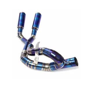 Racing motorcycle exhaust system titanium material supports customization