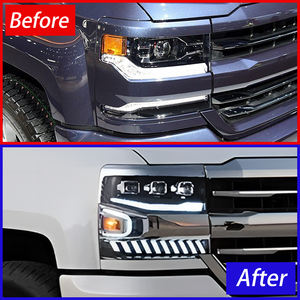 Phares automatiques pour <span class=keywords><strong>Chevrolet</strong></span> <span class=keywords><strong>Silverado</strong></span> 2016-2018 LED ensemble de lampe avant de voiture mise à niveau lentille de projecteur accessoires de lumières dynamiques - Product Image 3
