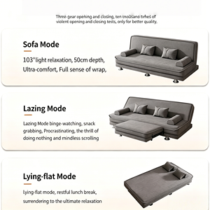 Sofá <span class=keywords><strong>Cama</strong></span> Doble Minimalista para Sala de Estar, Acolchado Grueso, Fundas Extraíbles, Plegable - Product Image 6