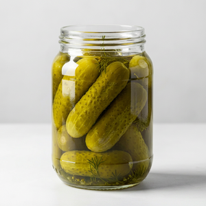 Canned Gherkins Vinegar Preserved Peeled Sour Flavor Mason <b>Jar</b> Packaged Room Temperature Storage - Product Image 1