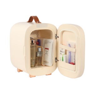 Fábrica OEM Design Bege Retro Design Portátil LED Light Digital Display Beleza Geladeira 5L Mini Maquiagem Geladeira - Product Image 2