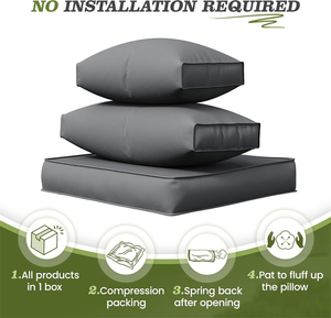 Coussins de meubles de patio étanches à la pluie en mousse haute densité durable OEM 120x60 cm <span class=keywords><strong>Coussin</strong></span> de canapé d'extérieur <span class=keywords><strong>pour</strong></span> chaises en osier - Product Image 4