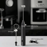 Mixeur Électrique Portable USB Rechargeable en Acier Inoxydable à 3 Vitesses, Mini Batteur à Œufs et Mousseur à Lait – Vente Flash