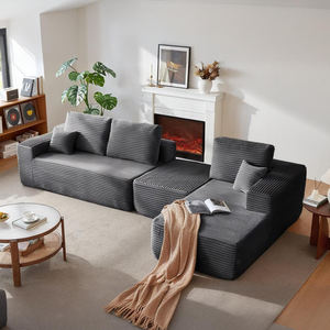 Sofá Seccional en Forma de L de Tres Plazas, Envasado al Vacío, Diseño Moderno en Tela, Ecológico y Duradero para Apartamento o Villa, Envío Gratuito, Muestra Disponible - Product Image 4