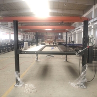 Empileur de voitures à quatre poteaux hydraulique portable CE à verrouillage multi-niveaux et double niveau, avec roulettes, pour garage domestique et stockage de véhicules pour amateurs