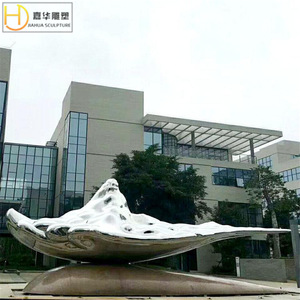 Jiahua Stainless Steel Wave Sculpture Mirrored Outdoor Garden Abstract Water Feature Ornament - Product Image 3