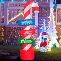 Décorations de Noël Gonflables de 2,4 Mètres de Haut, Panneau de Signalisation de Noël, Accessoire Photo Extérieur, Vente en Gros Usine