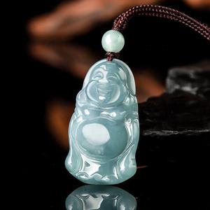 Colgante de Jadeíta Natural Azul Agua con Buda, Diseño Original UNISEX, Estilo Chino, Regalo con Certificado de Tasación FG37 - Product Image 2
