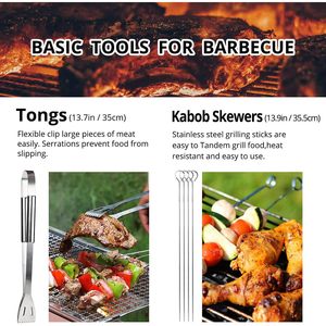 Penobon BBQ Utensil Set Stainless Steel 9-12 Pc Grill <b>Tools</b> With Carrying <b>Case</b> Portable For Charcoal Grilling - Product Image 3