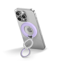 Support de téléphone portable pliable magnétique flexible à double anneau en alliage de zinc, rotatif et réglable pour bureau