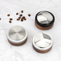 Distributeur de café, niveleur 51/53/58 mm, base filetée réglable avec poignée en noyer, acier inoxydable 304, outil de barista, logo personnalisé