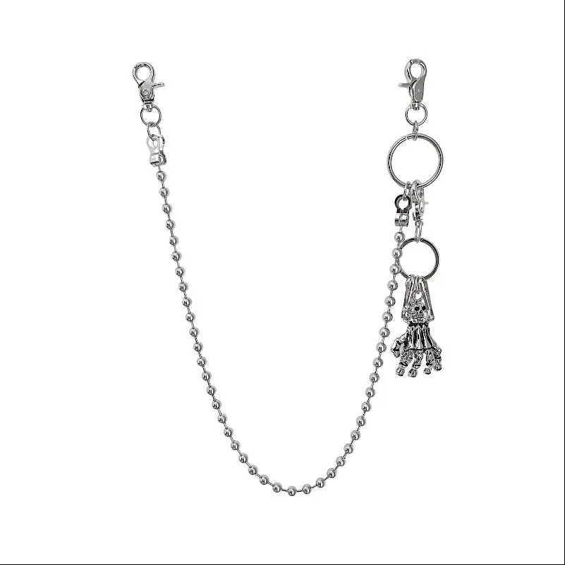 New Metal Waist Chain Skeleton Claw Ghost Chain Detachable Ball Bounce pants chain for Men Women