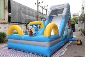 Château gonflable d'extérieur pour enfants adultes, château gonflable avec course d'obstacle, curseur à sec, à vendre - Product Image 2