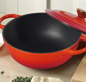 Poêle à frire en <span class=keywords><strong>fonte</strong></span> <span class=keywords><strong>émaillée</strong></span> avec couvercle - Product Image 4