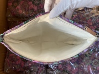 Festival des Achats : Grande Vente – Petite Trousse de Maquillage en Tissu Jacquard Brodé Personnalisé avec Fermeture Éclair, Motif Nœud Floral Violet