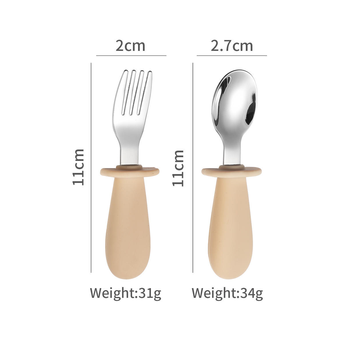 2Pcs Feeding Set-Beige