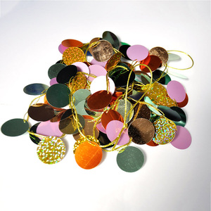 Бумажные баннеры Party Maker 2 м, золотые/серебряные, круглые, с пайетками, пластиковые, для декора на Рождество и Новый год, с блестками - Product Image 4