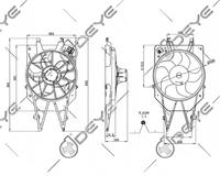 OE #1075123, ventiladores de refrigeración de radiador eléctrico automático, montaje de Motor de ventilador de condensador de 12V CC para FORD FOCUS, accesorios de piezas de vehículos