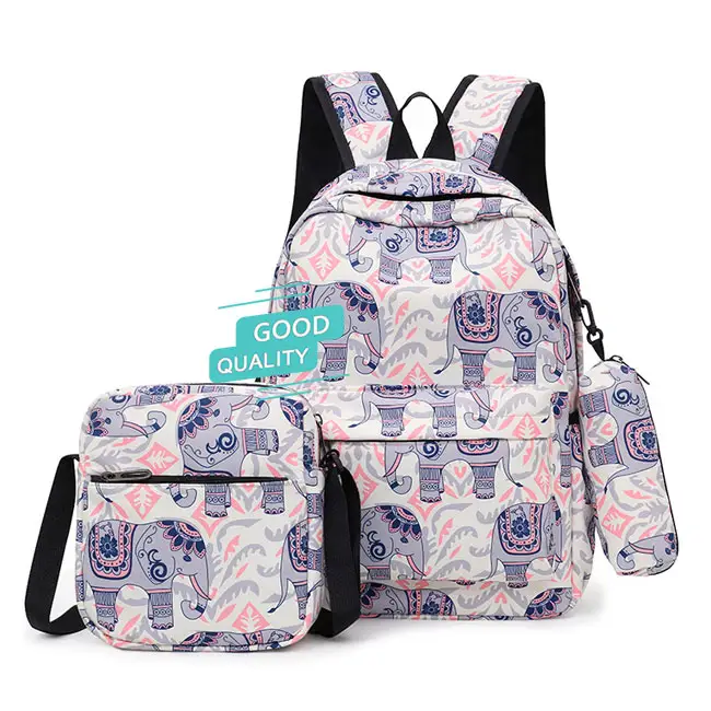 Trendy Large Capacity Colorful Kids Backpack Set Durable Cute School Bags with Shoulder Bag for Girls