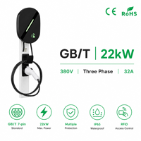 Station de recharge pour véhicules électriques 22 kW Type 2 GB/T Wallbox réglable 32A OCPP 1.6J WiFi RFID Chargeur de voiture électrique commercial pour BYD NIO Tesla