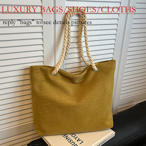 Bolso de hombro sencillo de pana a la moda para mujer 2025, bolso de mano informal grande con cuerda de cáñamo - Product Image 1