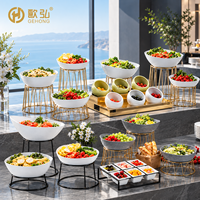 Présentoir de Buffet Doré pour Hôtels, Restaurants, Mariages et Fêtes – Support de Présentation pour Salades, Desserts et Plats – Idéal pour la Restauration