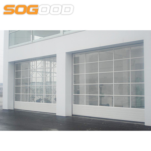 Porte <span class=keywords><strong>de</strong></span> <span class=keywords><strong>garage</strong></span> sectionnelle industrielle moderne en aluminium et acier double Realgres pour entrepôt nord-américain, pour <span class=keywords><strong>deux</strong></span> voitures et <span class=keywords><strong>portes</strong></span> piétonnes - Product Image 3