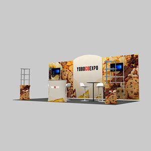 Stand de Exhibición Modular de Tela Tensada con Estructura de Aluminio para Ferias Comerciales, Diseño Personalizado, 10x10 10x20 pies, Portátil, Plegable, con Soportes para <span class=keywords><strong>TV</strong></span> - Product Image 2