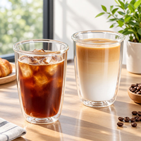 Nouvelle Tasse à Boire en Verre Classique, en Borosilicate, 400 ml, Transparente, pour Café, Boissons Froides et Eau