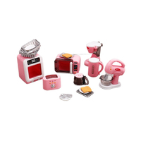 Ensemble d'appareils électroménagers miniatures en plastique coloré pour maison de poupée avec four, mixeur et grille-pain - Cadeau pour la fête des pères et les mariages