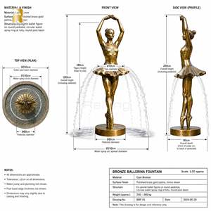 <span class=keywords><strong>Fontana</strong></span> con Scultura Personalizzata in Bronzo di Ballerina Danzante, Design d'Arte Moderna per Decorazione di Parchi e Giardini all'Aperto - Product Image 3