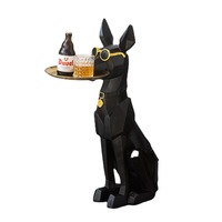 Statue créative en résine de Doberman, sculpture artistique moderne, figurine animale, décoration intérieure, jardin extérieur, salon, sol