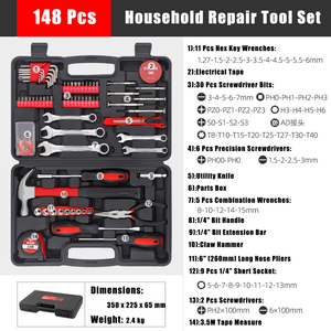 Ensemble <span class=keywords><strong>d</strong></span>'outils manuels multifonctionnels pour la maison, comprenant un tournevis, une clé <span class=keywords><strong>à</strong></span> douille et un coffret rigide pour l'entretien domestique - Product Image 5