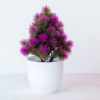 Simulation Aiguilles De Pin Plantes Artificielles En Pot Faux Bonsaï Vert Bureau De Bureau