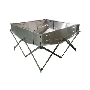 Camping Fire Pit with Aluminum- Alloy Frame 304 Stainless Steel Mesh and Heat Shield for Leave No Trace Fires Outdoor Fire Pit