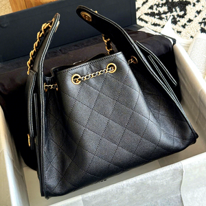 Bolso de Hombro Estilo Hippie con Cierre de Cremallera, Diseño de Bola, 25 cm, Mini, de Cuero Genuino, Tipo Cubo - Product Image 3