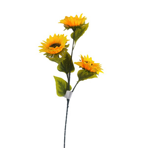 Aranjamiento de girasoles artificiales de rama alta, flores de seda y plástico para decoración del hogar y bodas - Product Image 4