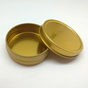 Customized Empty Gift Boxes 2 4 8 OZ Shallow Round Slip Lid Tin Can Packaging Candle Tins Box Stainless Case Jar Container