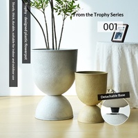 Pot de fleurs rétro minimaliste en forme de trophée, bol à trésors d'intérieur, décoration de plantes vertes pour salon, pot de fleurs d'extérieur