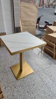 Table de restaurant carrée en métal pour restauration rapide, directement de l'usine de mobilier commercial