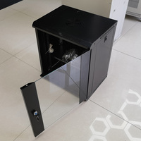 Armoire de serveur réseau murale en acier 12U de 19 pouces avec porte en verre personnalisée pour salle informatique