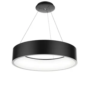 Simple forma redonda lamparas negro/gris/blanco led colgante luces